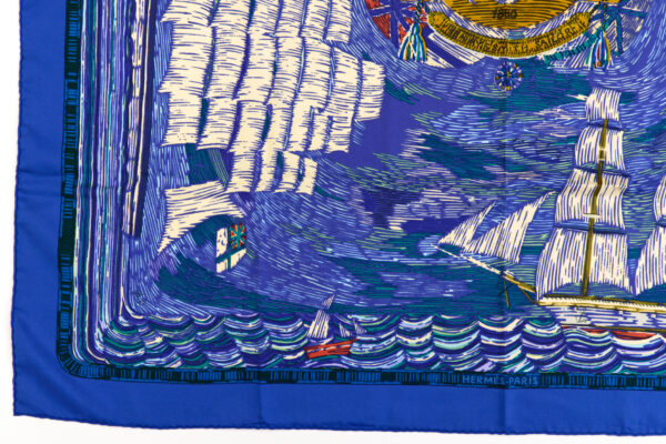Hermes Silk Scarf Carre 90 "HENRY F SMITH SAILOR" Blue Silk Scarf - Image 5
