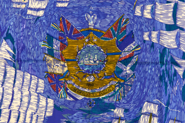 Hermes Silk Scarf Carre 90 "HENRY F SMITH SAILOR" Blue Silk Scarf - Image 4