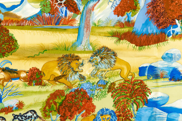 Hermes Silk Scarf Carre 90 "Nuba Mountain" Yellow Silk Scarf - Image 4