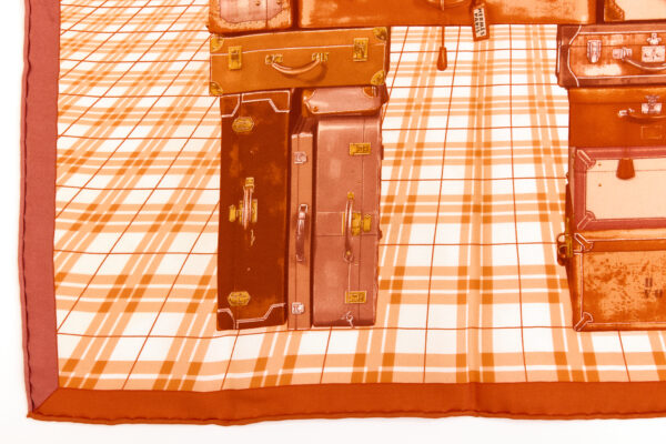 Hermes Silk Scarf Carre 45 "H EN VOYAGE" Orange Silk Scarf - Image 5