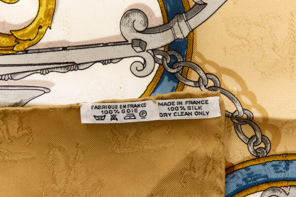 Hermes Silk Scarf Carre 90 "L'INSTRUCTION DU ROY" Yellow Silk Scarf - Image 8