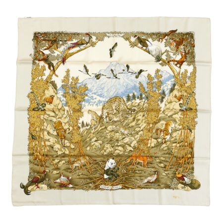 Hermes Silk Scarf Carre 90 "SICHUAN" Green Silk Scarf