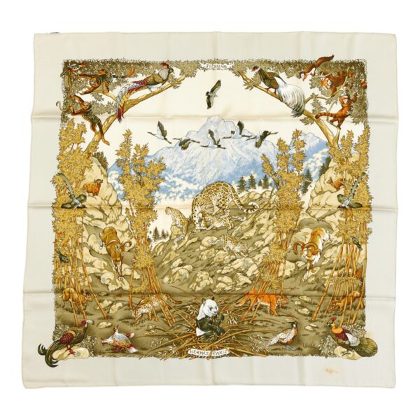 Hermes Silk Scarf Carre 90 "SICHUAN" Green Silk Scarf