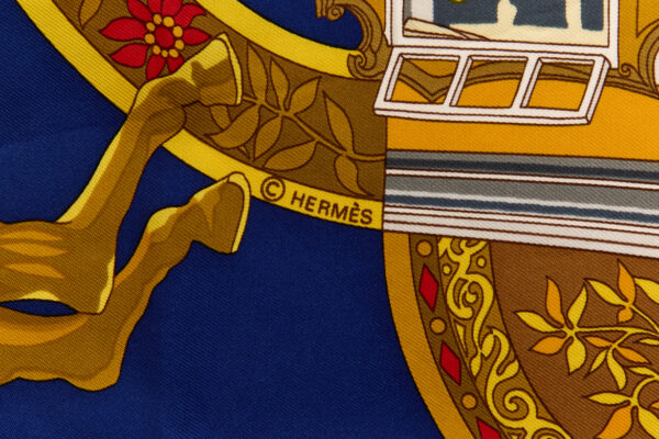 Hermes Silk Scarf Carre 90 "Salzburg" Blue Silk Scarf - Image 7