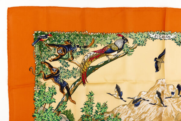 Hermes Silk Scarf Carre 90 "SICHUAN" Orange Silk Scarf - Image 2