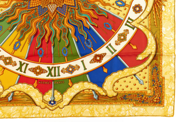 Hermes Silk Scarf Carre 90 "CARPE DIEM" Yellow Silk Scarf - Image 6