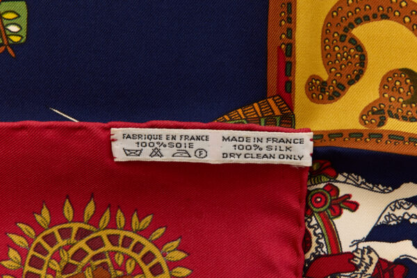 Hermes Silk Scarf Carre 90 "LE PARADIS DU ROY" Red Silk Scarf - Image 8
