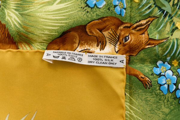 Hermes Silk Scarf Carre 90 "Les Quatre Saisons" Yellow Silk Scarf - Image 8