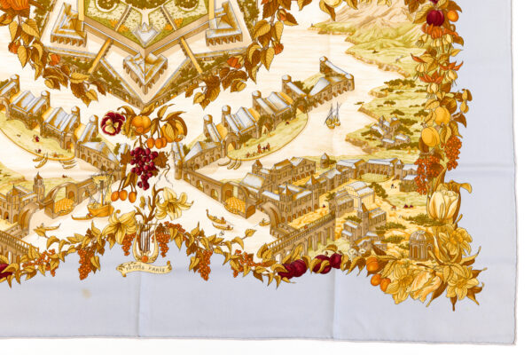 Hermes Silk Scarf Carre 90 "AU PAYS DE COCAGNE" Blue Silk Scarf - Image 6