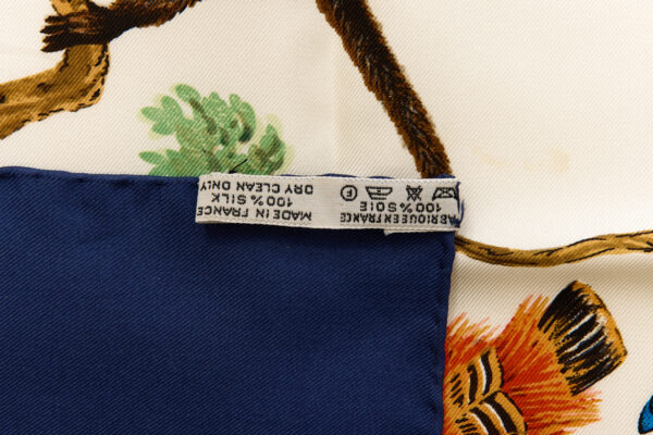 Hermes Silk Scarf Carre 90 "Equateur" Blue Silk Scarf - Image 8