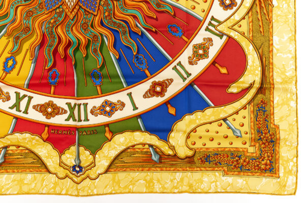 Hermes Silk Scarf Carre 90 "CARPE DIEM" Yellow Silk Scarf - Image 6
