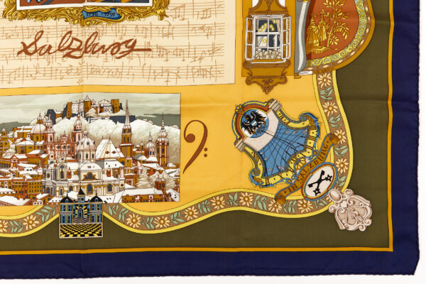 Hermes Silk Scarf Carre 90 "Salzburg" Green Silk Scarf - Image 6