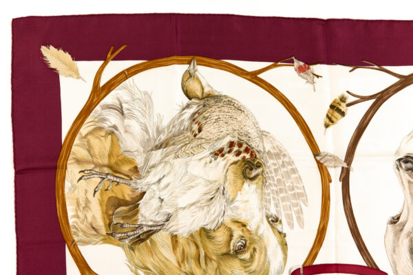 Hermes Silk Scarf Carre 90 "CHIENS AU RAPPORT" Purple Silk Scarf - Image 2