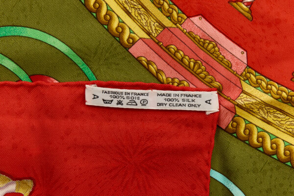 Hermes Silk Scarf Carre 90 "LUNA PARK" Red Silk Scarf - Image 8