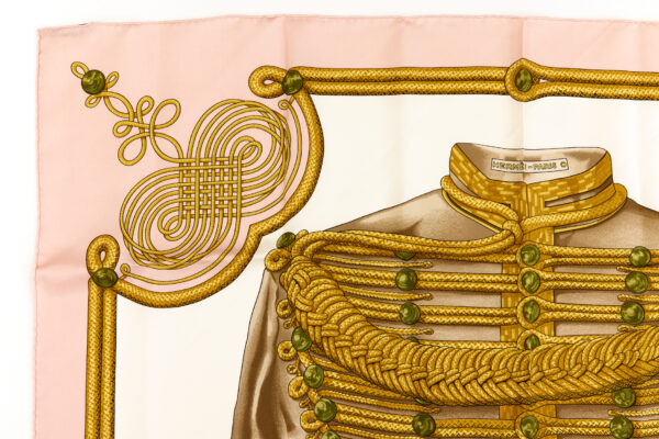 Hermes Silk Scarf Carre 90 "Brandebourgs" Pink Silk Scarf - Image 2