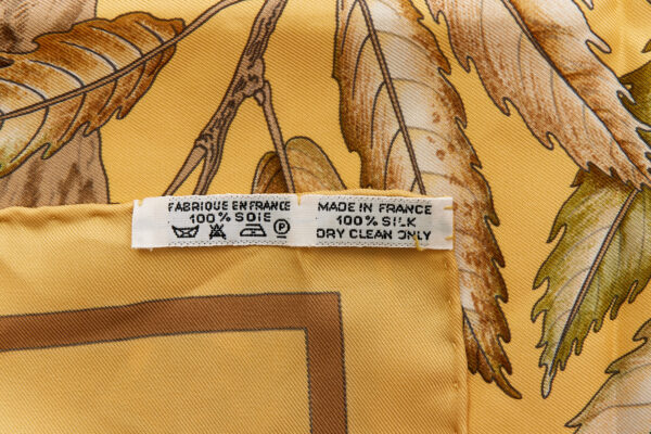 Hermes Silk Scarf Carre 90 "Casse Noisette Squirrel" Yellow Silk Scarf - Image 8