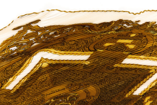 Hermes Silk Scarf Carre 90 "ANIMAUX SOLAIRES" White Silk Pleats Scarf - Image 2