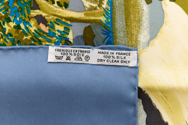 Hermes Silk Scarf Carre 90 "Nuba Mountain" Blue Silk Scarf - Image 8