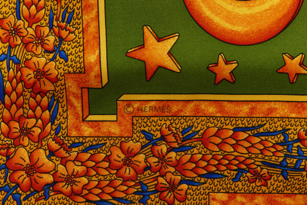 Hermes Silk Scarf Carre 90 "CARPE DIEM" Yellow Silk Scarf - Image 7