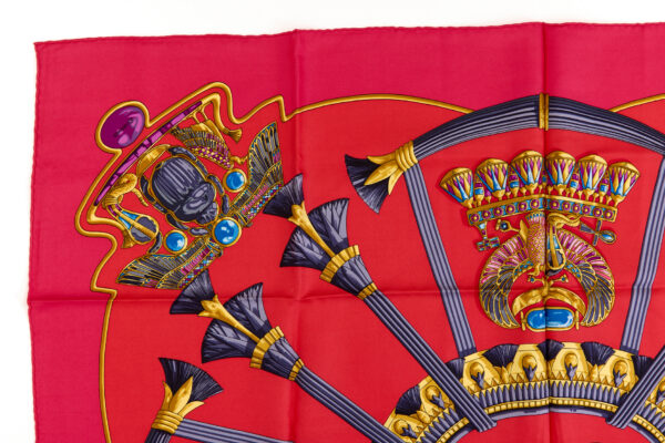 Hermes Silk Scarf Carre 90 "Scarab, Egypt," Pink Silk Scarf - Image 2