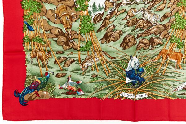 Hermes Silk Scarf Carre 90 "SICHUAN" Red Silk Scarf - Image 5