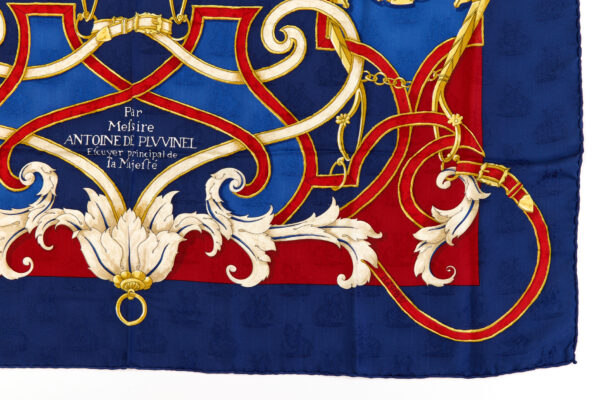 Hermes Silk Scarf Carre 90 "L'INSTRUCTION DU ROY" Blue Silk Scarf - Image 6