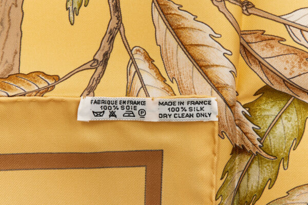 Hermes Silk Scarf Carre 90 "Casse Noisette Squirrel" Yellow Silk Scarf - Image 8