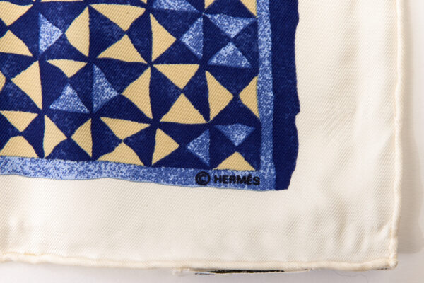 Hermes Silk Scarf Carre 45 "PERSONA" White Silk Scarf - Image 7