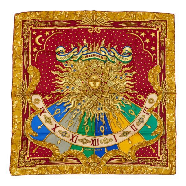 Hermes Silk Scarf Carre 90 "CARPE DIEM" Yellow Silk Scarf