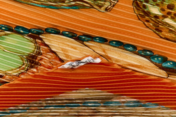 Hermes Silk Scarf Carre 90 "Rocaille" Orange Silk Pleats Scarf - Image 8