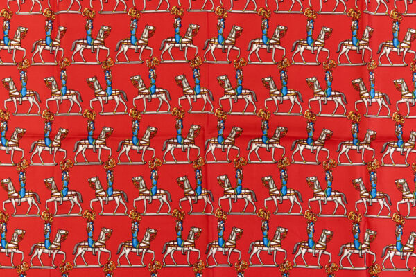 Hermes Silk Scarf Carre 90 "LES ARTIFICIERS" Blue Silk Scarf - Image 4
