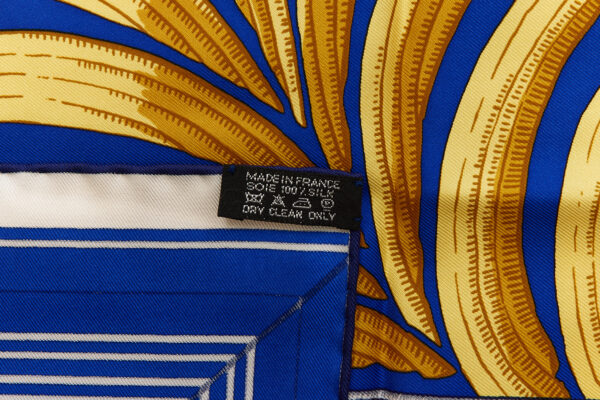 Rare! Hermes Silk Scarf Carre 90 "CARRE EN CARRES" Blue Silk Scarf - Image 8