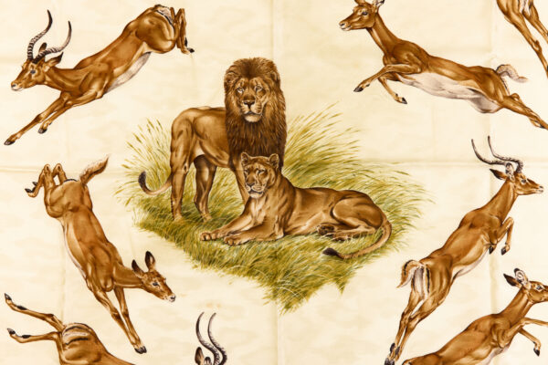 Hermes Silk Scarf Carre 90 "kenya" Red Silk Scarf - Image 4