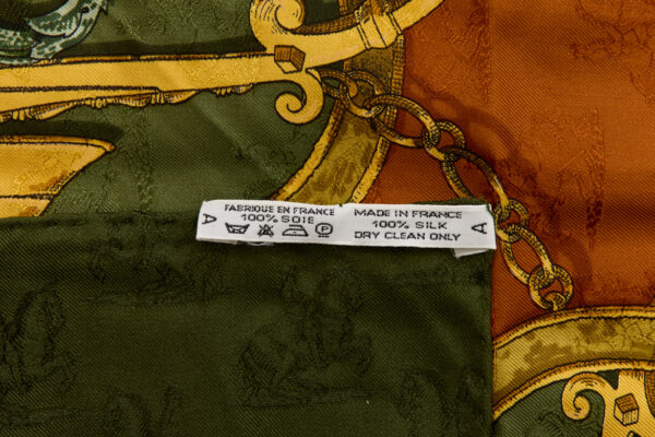 Hermes Silk Scarf Carre 90 "L'INSTRUCTION DU ROY" Green Silk Scarf - Image 8