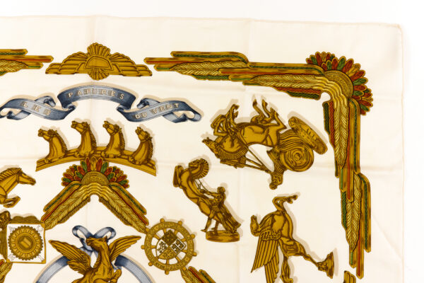Hermes Silk Scarf Carre 90 "LES PARURES DU VENT" White Silk Scarf - Image 3