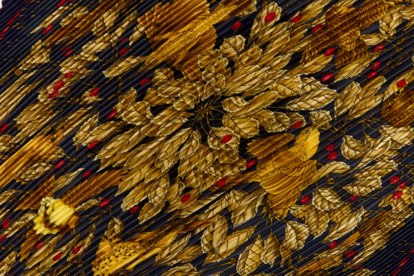 Hermes Silk Scarf Carre 90 "Les merises" Blue Silk Pleats Scarf - Image 4