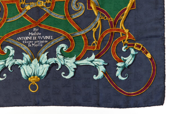 Hermes Silk Scarf Carre 90 "L'INSTRUCTION DU ROY" Blue Silk Scarf - Image 6