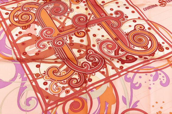 Hermes Silk Scarf Carre 90 "Comme Histoires" Pink Silk Scarf - Image 4