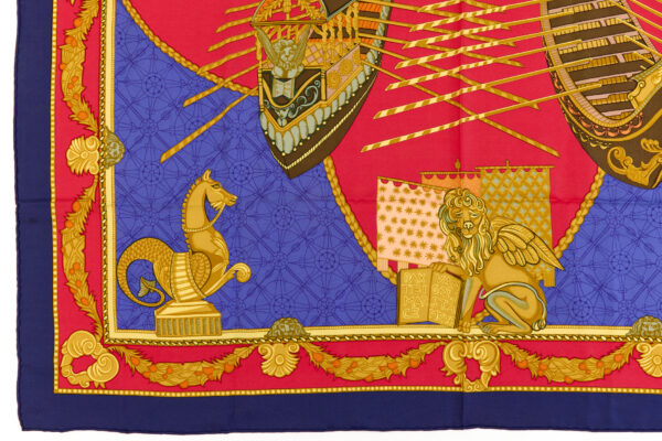 Hermes Silk Scarf Carre 90 "Les Bissone de Venise" Blue Silk Scarf - Image 5