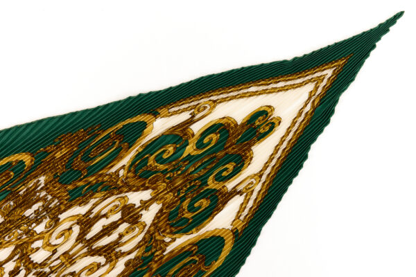Hermes Silk Scarf Carre 90 "LES TUILERIES" Green Silk Scarf - Image 3