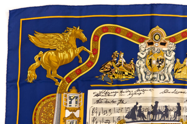 Hermes Silk Scarf Carre 90 "Salzburg" Blue Silk Scarf - Image 2