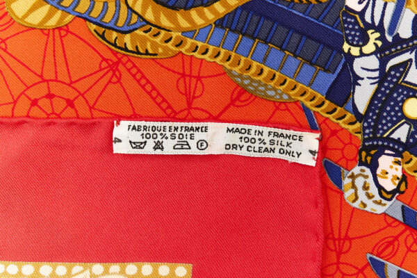Hermes Silk Scarf Carre 90 "Les Bissone de Venise" Blue Silk Scarf - Image 8