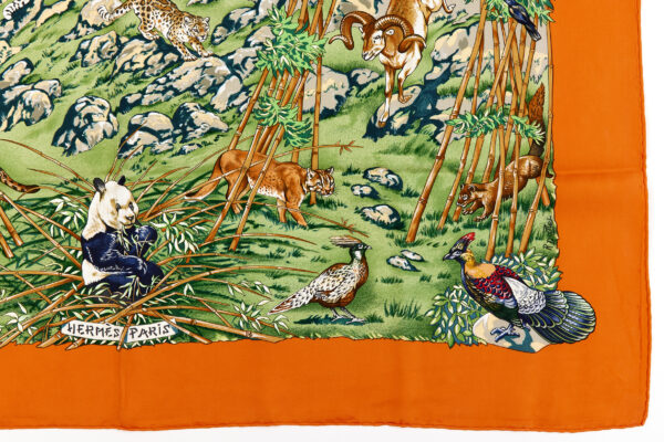Hermes Silk Scarf Carre 90 "SICHUAN" Orange Silk Scarf - Image 6