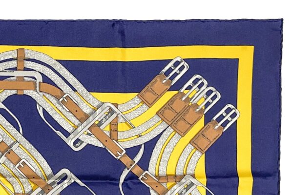 Mint! Hermes Scarf 90 "Mors a Jouets" Navy 100% Silk Scarf 35" - Image 3