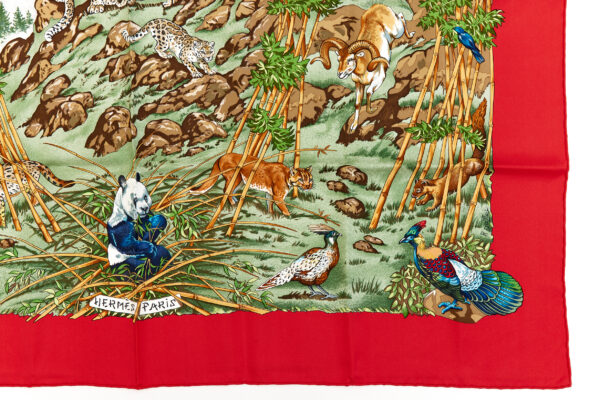 Hermes Silk Scarf Carre 90 "SICHUAN" Red Silk Scarf - Image 6