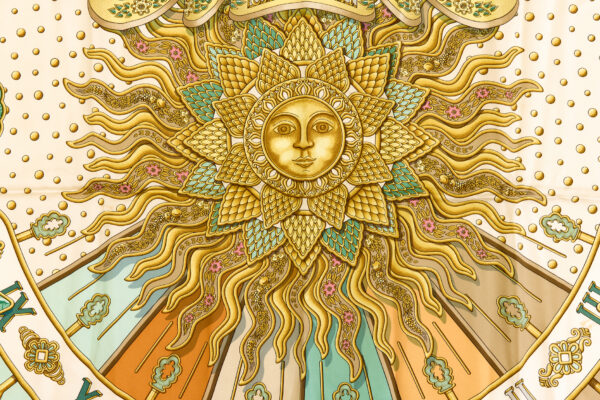 Hermes Silk Scarf Carre 90 "CARPE DIEM" Green Silk Scarf - Image 4