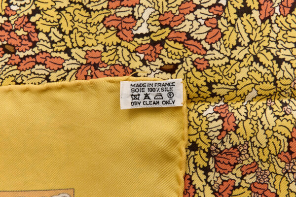 Hermes Silk Scarf Carre 90 "Les Legendes de L'arbre" Yellow Silk Scarf - Image 8