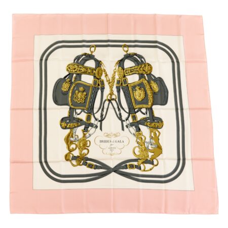 Hermes Silk Scarf Carre 90 "BRIDES de GALA" Pink Silk Scarf