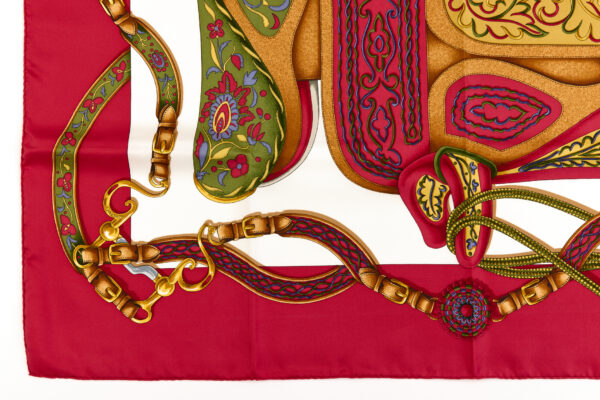 Hermes Silk Scarf Carre 90 "Festival" Red Silk Scarf - Image 5