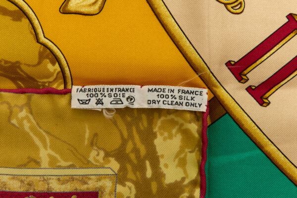 Hermes Silk Scarf Carre 90 "CARPE DIEM" Yellow Silk Scarf - Image 8
